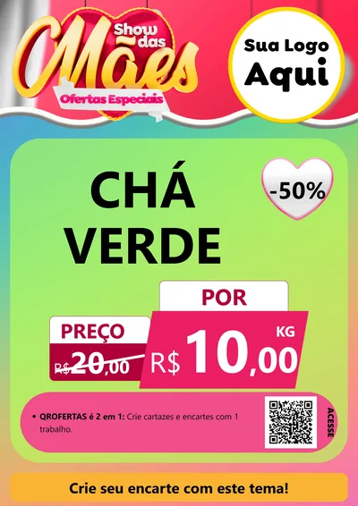 Modelo de Cartaz para Cartaz A4 Vertical com o tema Show das Mães - Ofertas Especiais para Produtos Naturais