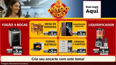 Modelo de TV para TV Horizontal com o tema Ofertaço Do Dia para Móveis e Eletro