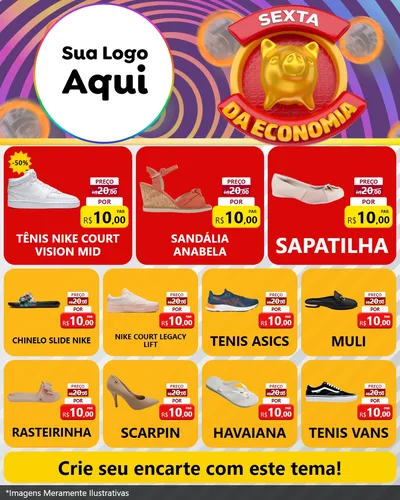 Modelo de Rede Social para Feed Instagram com o tema Sexta da Economia para Calçados