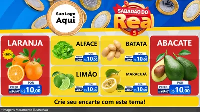 Modelo de TV para TV Horizontal com o tema Sabadão do Real para Hortifrúti