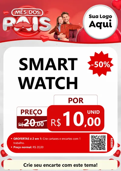 Modelo de Cartaz para Cartaz A4 Vertical com o tema Mês dos Pais para Informática