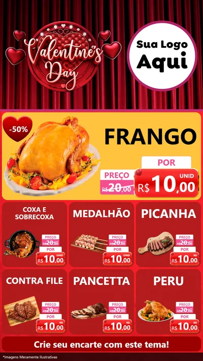 Modelo de Rede Social para Stories com o tema Valentine's Day para Assados