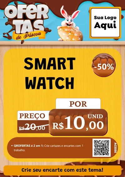 Modelo de Cartaz para Cartaz A4 Vertical com o tema Ofertas de Páscoa para Informática