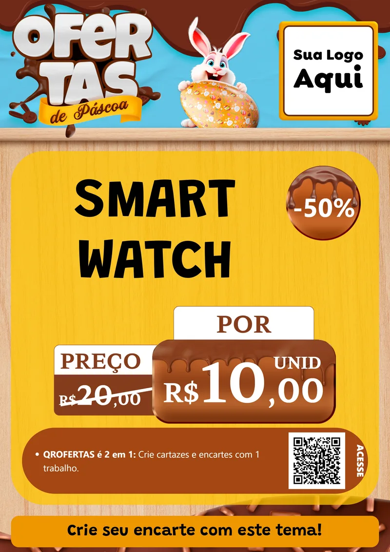 Modelo de Cartaz para Cartaz A4 Vertical com o tema Ofertas de Páscoa para Informática