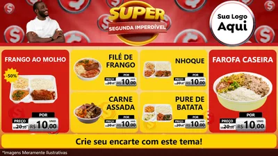 Modelo de TV para TV Horizontal com o tema Super Segunda Imperdível para Restaurante