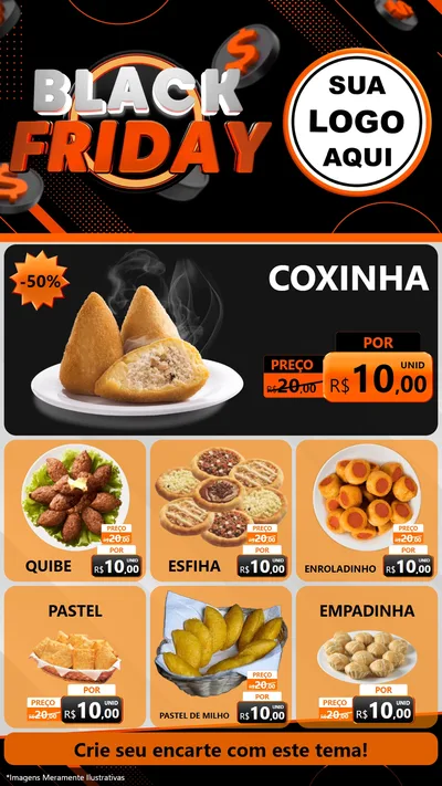 Modelo de Rede Social para Stories com o tema Black Friday para Salgadaria