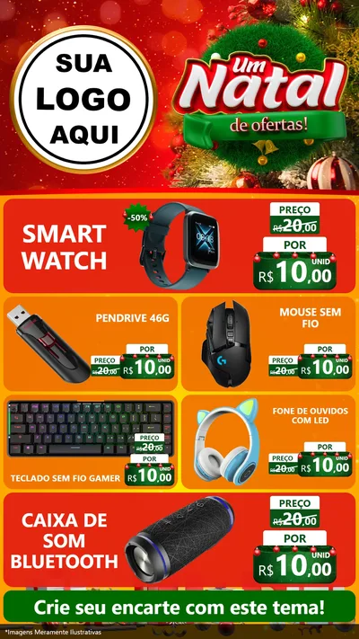 Modelo de TV para TV Vertical com o tema Um Natal de Ofertas para Informática