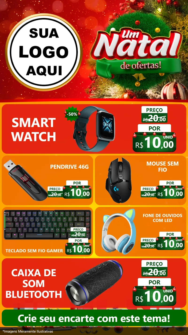 Modelo de TV para TV Vertical com o tema Um Natal de Ofertas para Informática