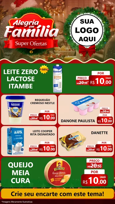 Modelo de TV para TV Vertical com o tema Alegria Em Família - Super Ofertas para Frios e Laticínios