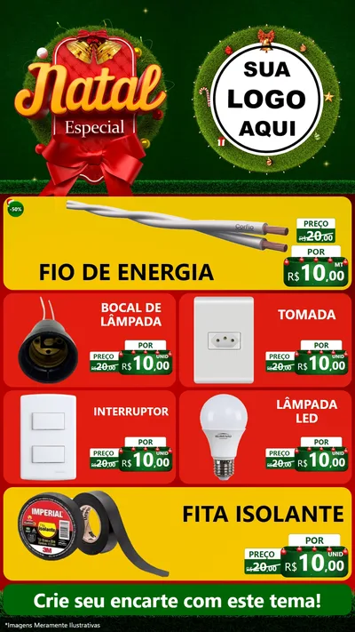 Modelo de TV para TV Vertical com o tema Natal Especial para Materiais Elétricos