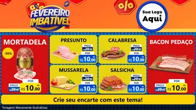 Modelo de TV para TV Horizontal com o tema Fevereiro Imbatível para Frios e Laticínios