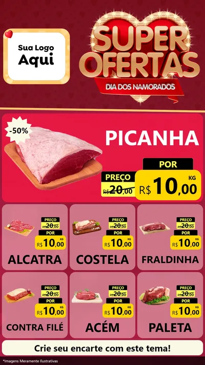 Modelo de Rede Social para Stories com o tema Dia dos Namorados para Açougue