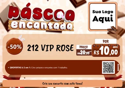Modelo de Cartaz para Cartaz A4 Horizontal com o tema Páscoa Encantada para Perfumes