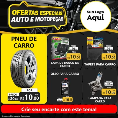 Modelo de Rede Social para Feed Facebook com o tema Ofertas Especiais Auto e Motopeças para Auto peças