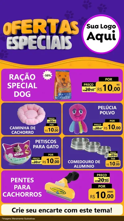 Modelo de TV para TV Vertical com o tema Ofertas Especiais para Pet Shop
