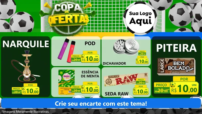Modelo de TV para TV Horizontal com o tema Copa De Ofertas para Tabacaria