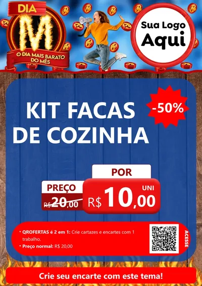 Modelo de Cartaz para Cartaz A4 Vertical com o tema Dia M - O Dia Mais Barato Do Mês para Utilidades Domésticas