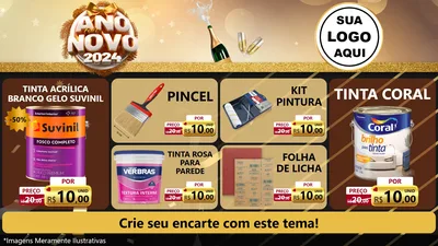 Modelo de TV para TV Horizontal com o tema Feliz Ano Novo 2027 para Tintas e Ferramentas