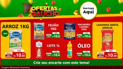 Modelo de TV para TV Horizontal com o tema Ofertas Semana Do Gaúcho para Supermercado