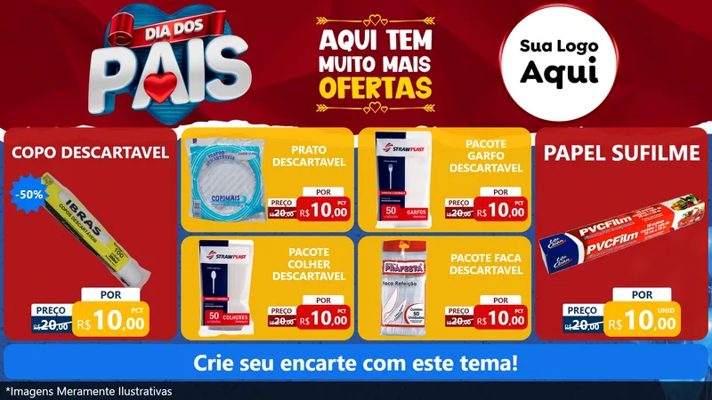 Modelo de TV para TV Horizontal com o tema Dia dos Pais para Embalagens