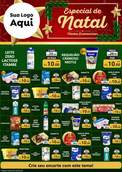 Modelo de Encarte para Encarte A4 Vertical com o tema Especial de Natal para Frios e Laticínios