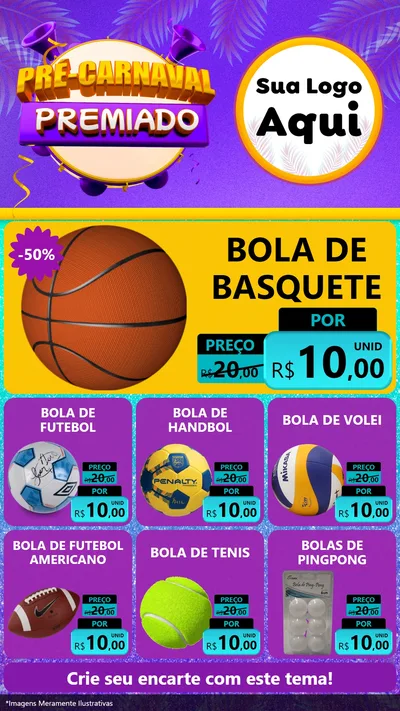 Modelo de Rede Social para Stories com o tema Pré-Carnaval Premiado para Artigos Esportivos
