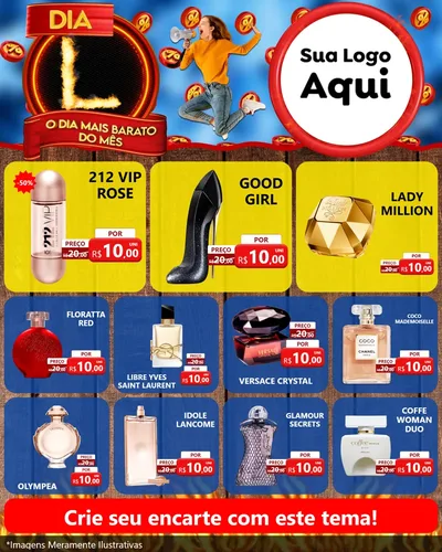 Modelo de Rede Social para Feed Instagram com o tema Dia L - O Dia Mais Barato Do Mês para Perfumes