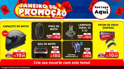 Modelo de TV para TV Horizontal com o tema Janeiro de Promoção para Moto peças