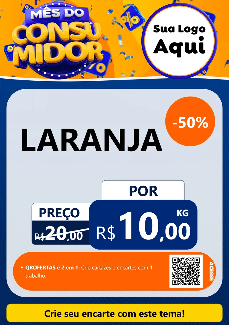 Modelo de Cartaz para Cartaz A4 Vertical com o tema Mês do Consumidor para Hortifrúti