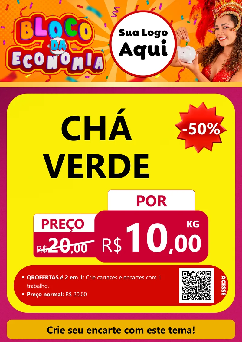 Modelo de Cartaz para Cartaz A4 Vertical com o tema Bloco da Economia para Produtos Naturais