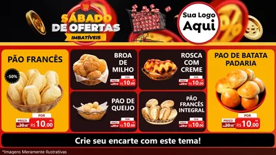 Modelo de TV para TV Horizontal com o tema Sábado de Ofertas Imbatíveis para Padaria