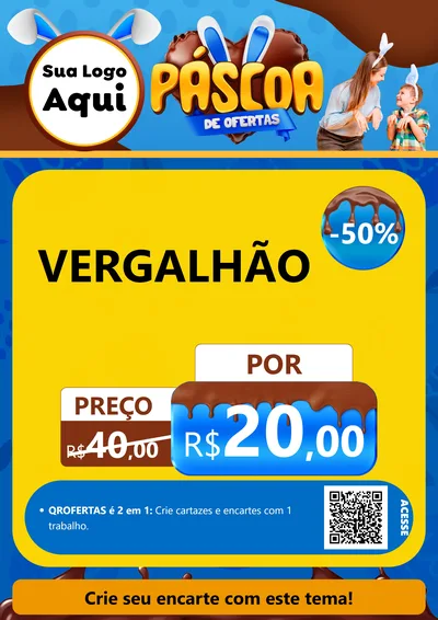 Modelo de Cartaz para Cartaz A4 Vertical com o tema Páscoa de Ofertas para Ferragens