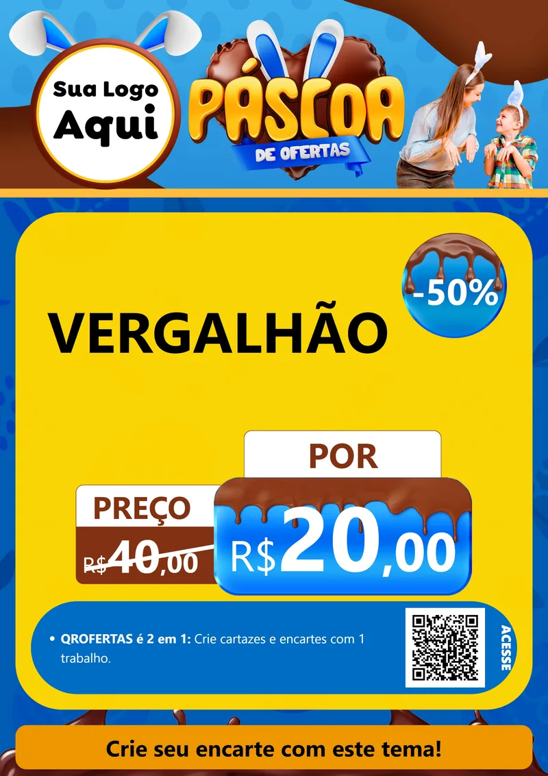 Modelo de Cartaz para Cartaz A4 Vertical com o tema Páscoa de Ofertas para Ferragens