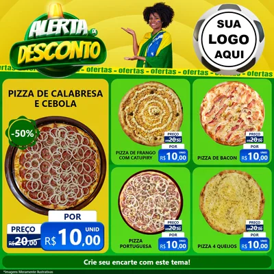 Modelo de Rede Social para Feed Facebook com o tema Alerta de Desconto para Pizzaria