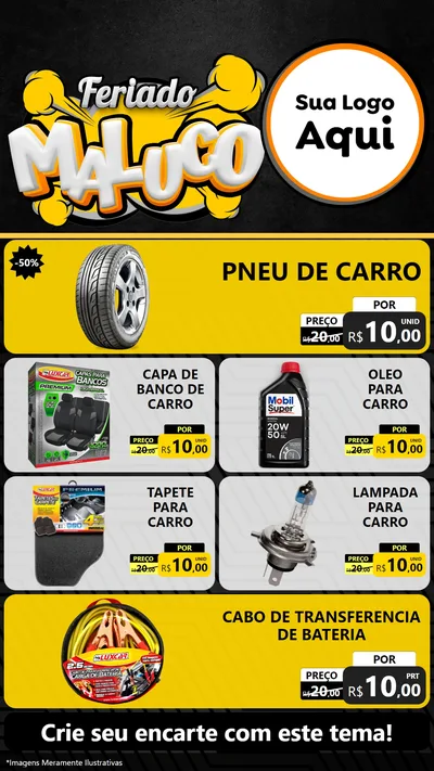 Modelo de TV para TV Vertical com o tema Feriado Maluco para Auto peças