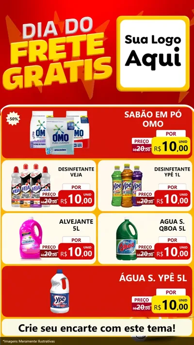 Modelo de TV para TV Vertical com o tema Dia do Frete Grátis para Produtos de Limpeza