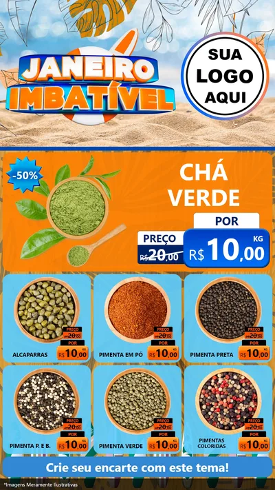 Modelo de Rede Social para Stories com o tema Janeiro Imbatível para Produtos Naturais