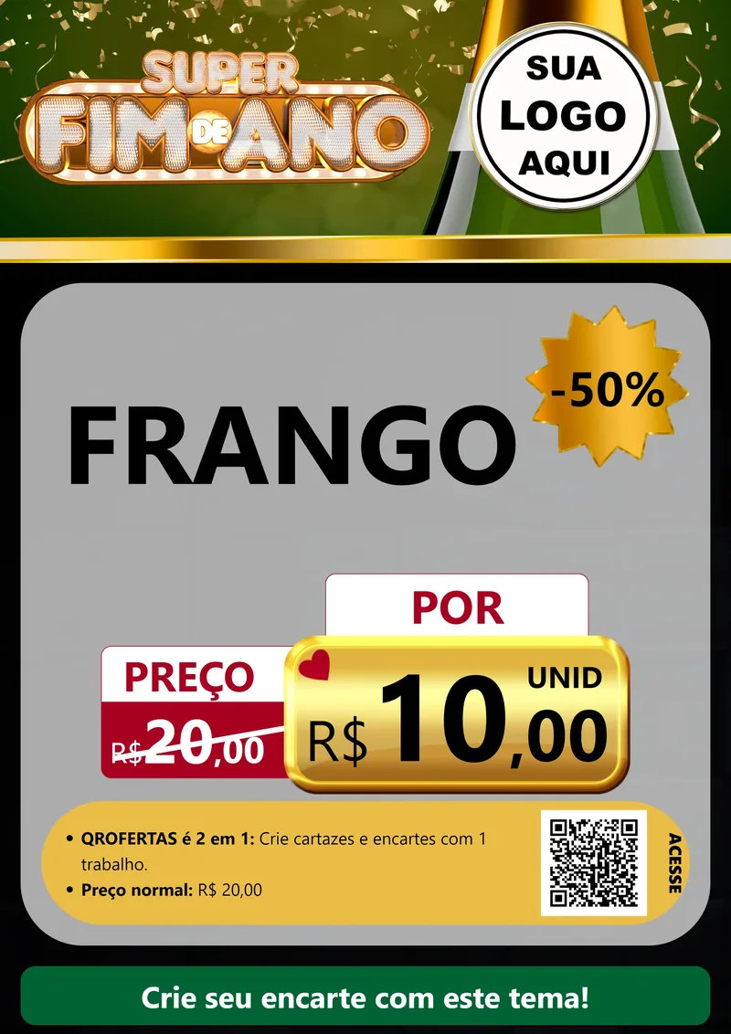 Modelo de Cartaz para Cartaz A4 Vertical com o tema Super Fim de Ano para Assados