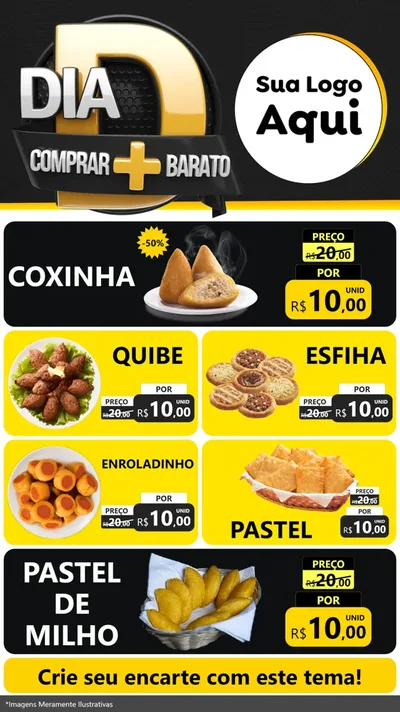 Modelo de TV para TV Vertical com o tema Dia D Mais Economia para Salgadaria