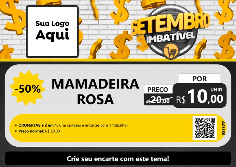 Modelo de Cartaz para Cartaz A4 Horizontal com o tema Setembro Imbatível para Bebês