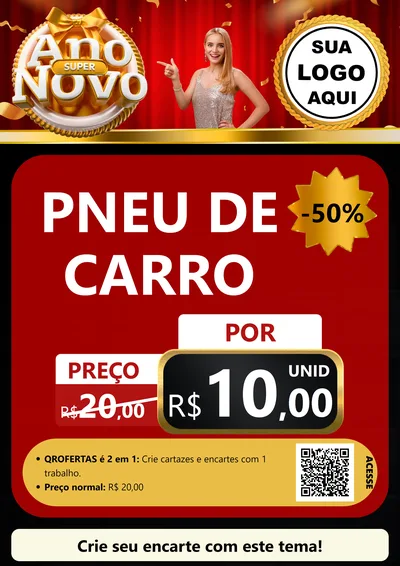 Modelo de Cartaz para Cartaz A4 Vertical com o tema Super Ano Novo para Auto peças