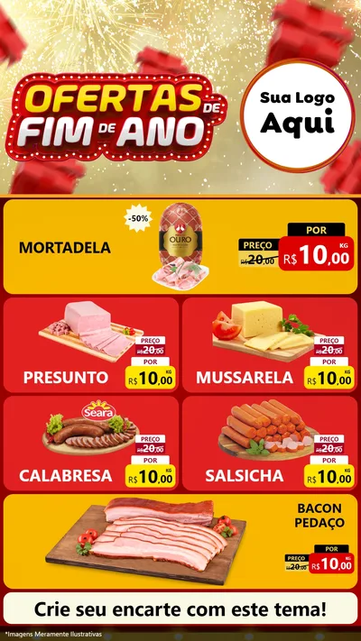 Modelo de TV para TV Vertical com o tema Ofertas de Fim de Ano para Frios e Laticínios