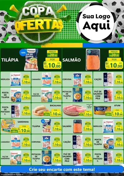 Modelo de Encarte para Encarte A4 Vertical com o tema Copa De Ofertas para Peixaria