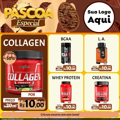 Modelo de Rede Social para Feed Facebook com o tema Páscoa Especial para Suplementos alimentares