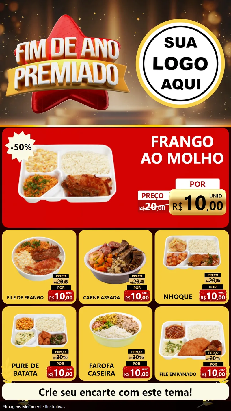 Modelo de Rede Social para Stories com o tema Fim de Ano Premiado para Restaurante