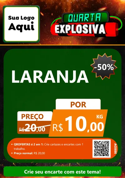 Modelo de Cartaz para Cartaz A4 Vertical com o tema Quarta Explosiva para Hortifrúti