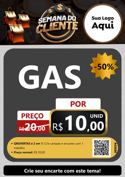 Modelo de Cartaz para Cartaz A4 Vertical com o tema Semana do Cliente para Água e gás