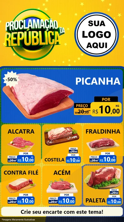 Modelo de Rede Social para Stories com o tema Proclamação da República para Açougue