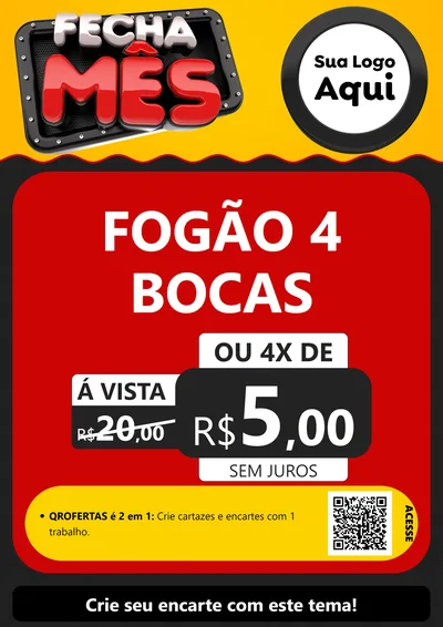Modelo de Cartaz para Cartaz A4 Vertical com o tema Fecha Mês para Móveis e Eletro