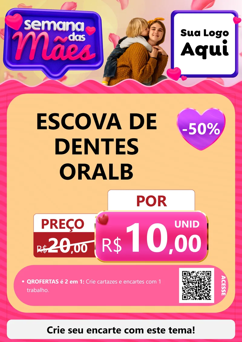 Modelo de Cartaz para Cartaz A4 Vertical com o tema Semana das Mães para Higiene Pessoal